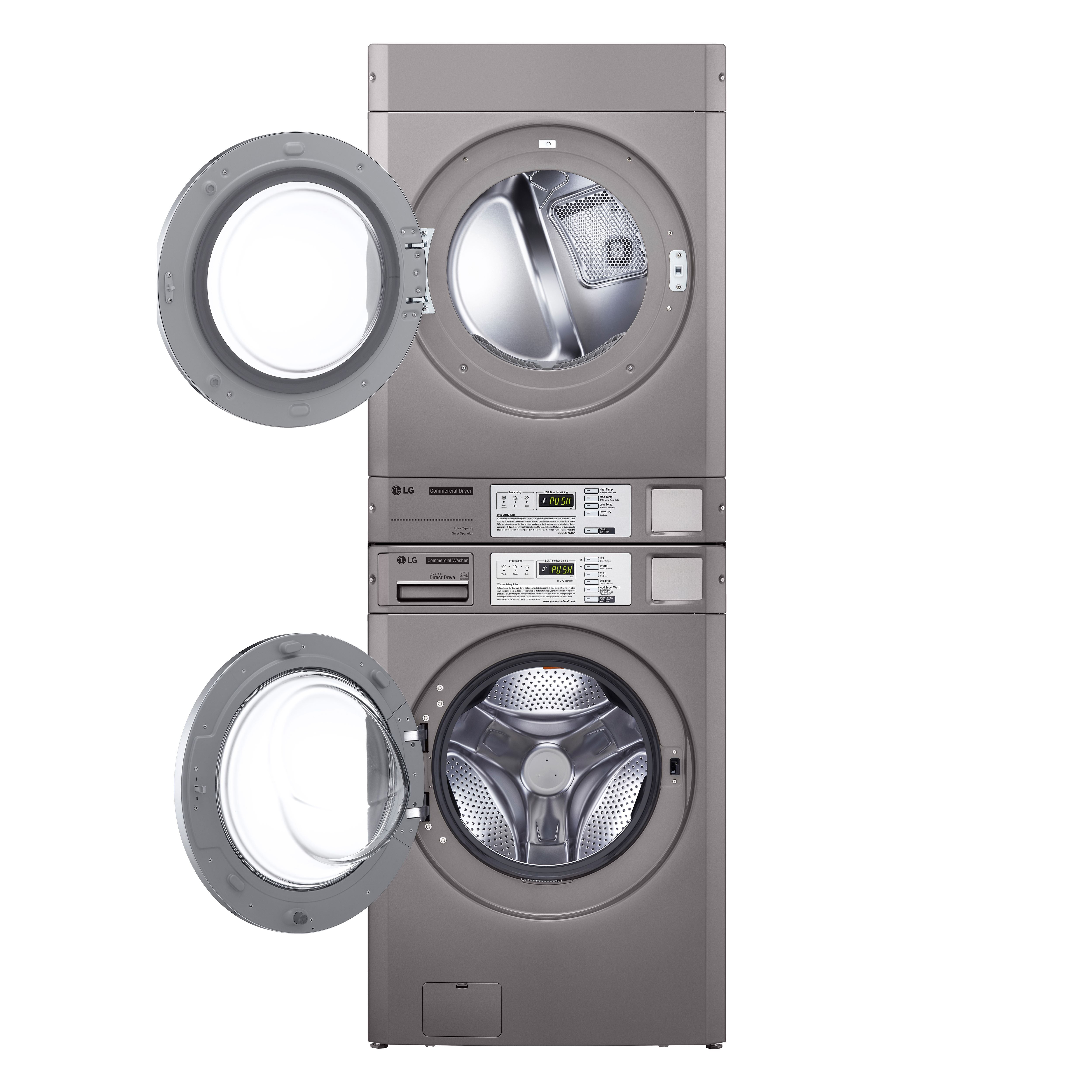 Thumbnail - LG Commercial CWG27MDORS/CDG27RUQES - 10kg Stacked Washer & Electric Dryer