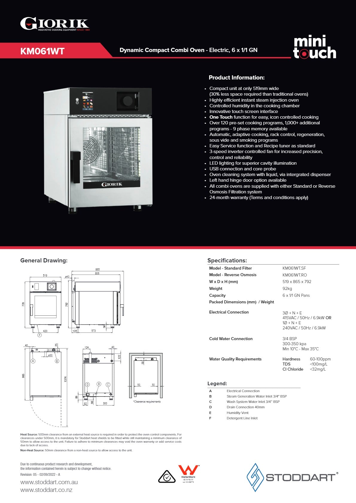 Giorik Mini Touch KM061WT.RO.H - Combi Oven