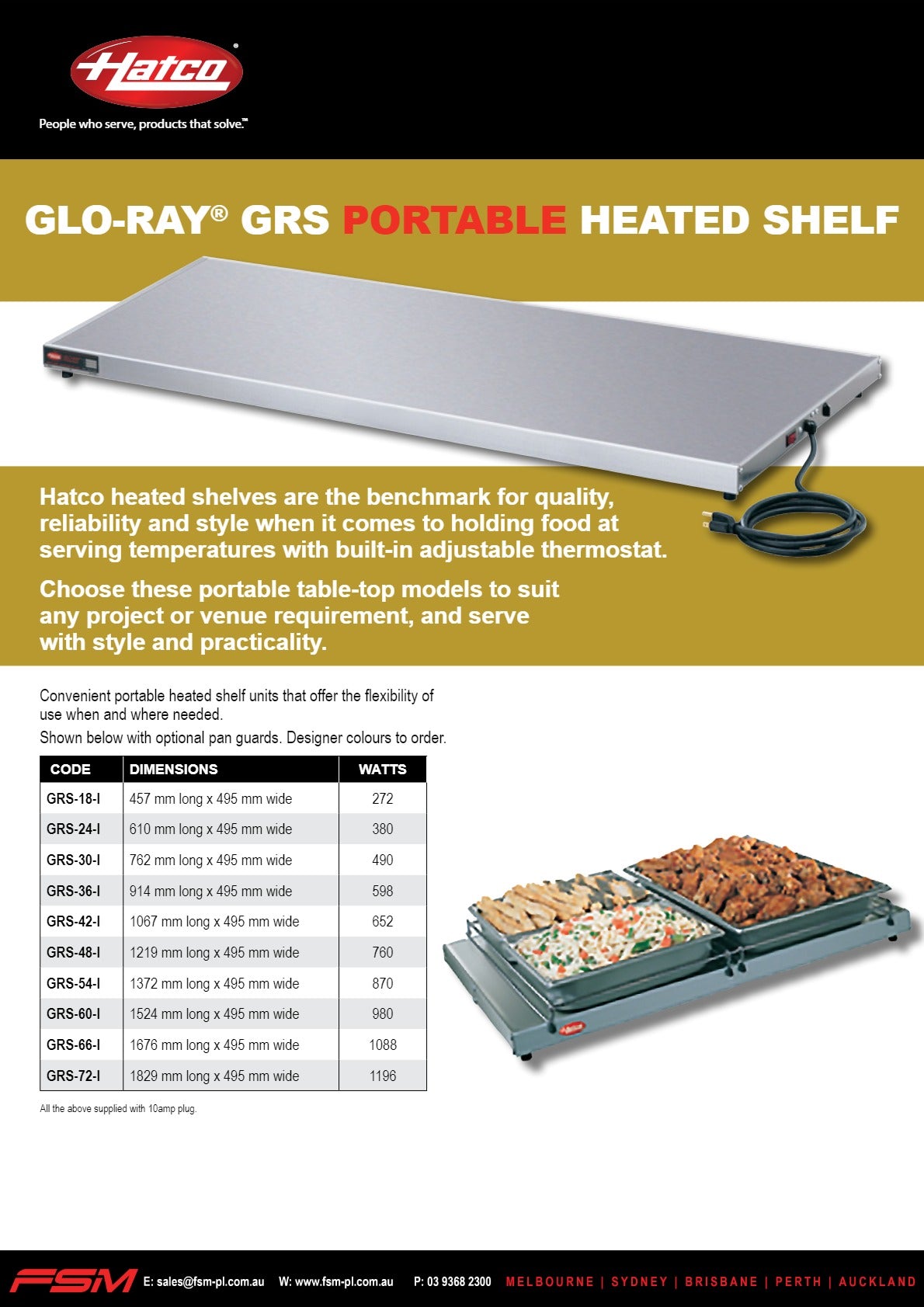 Thumbnail - Hatco Glo-Ray GRS-30-I - Portable Heated Shelf