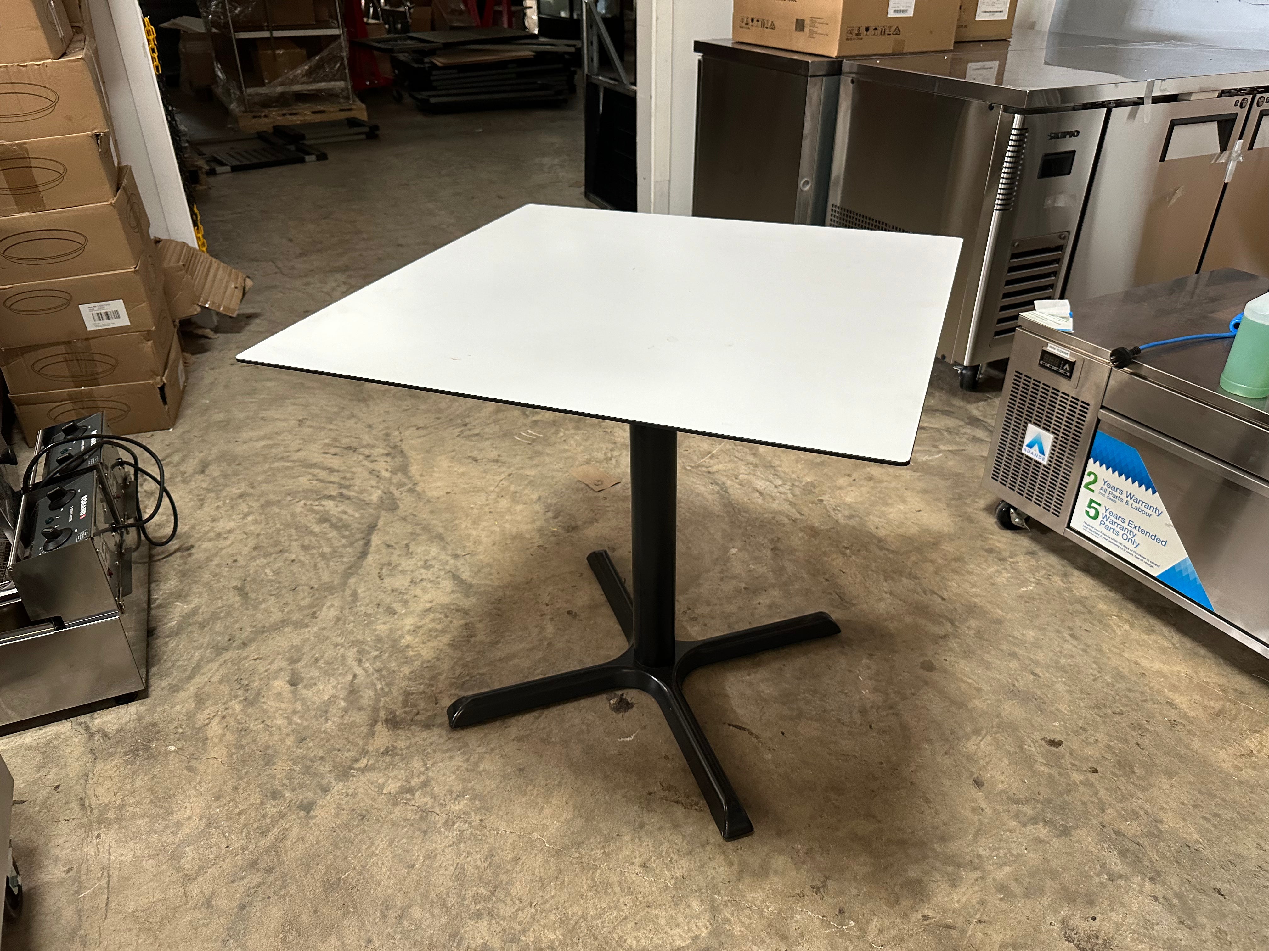 White Table Top with Black Table Base