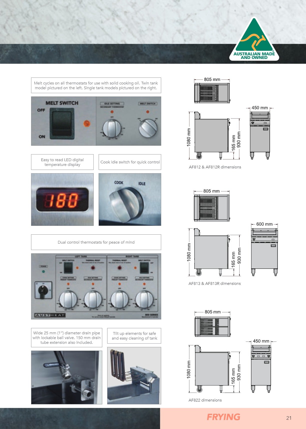 Austheat AF813R - Freestanding Electric Fryer