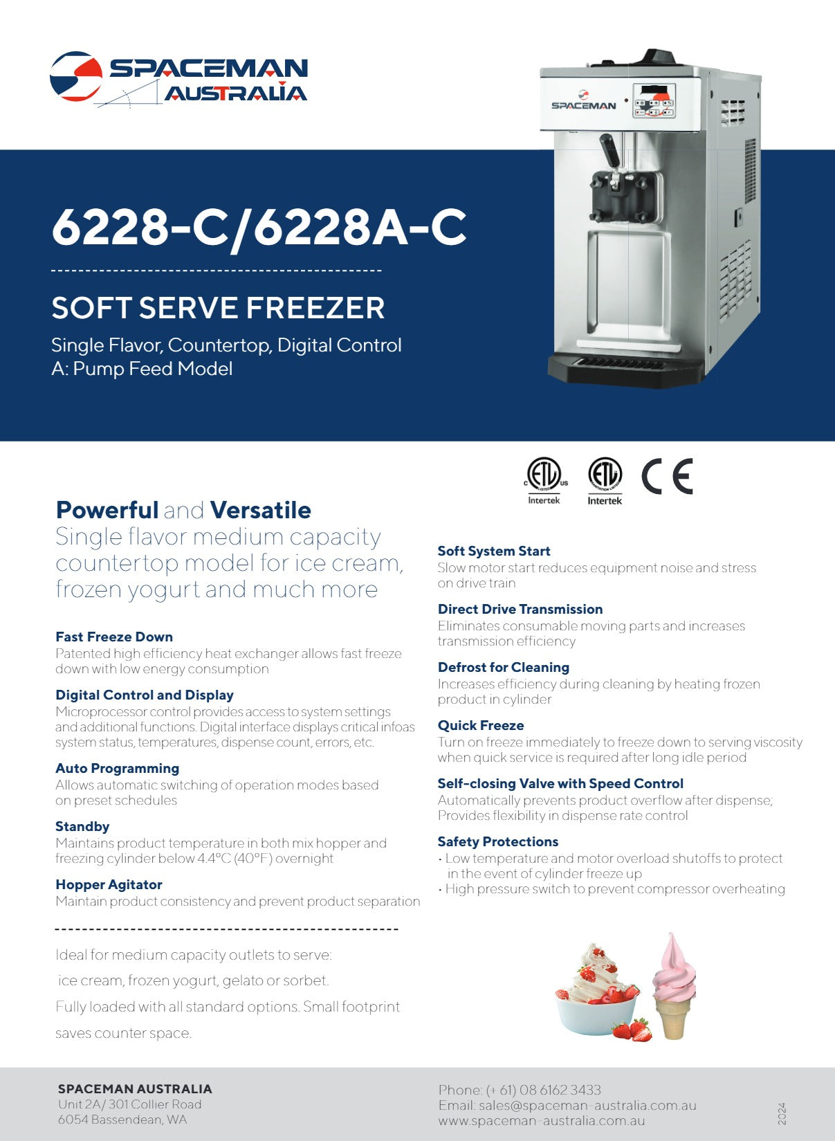 Spaceman 6228-C - Soft Serve & Acai Freezer