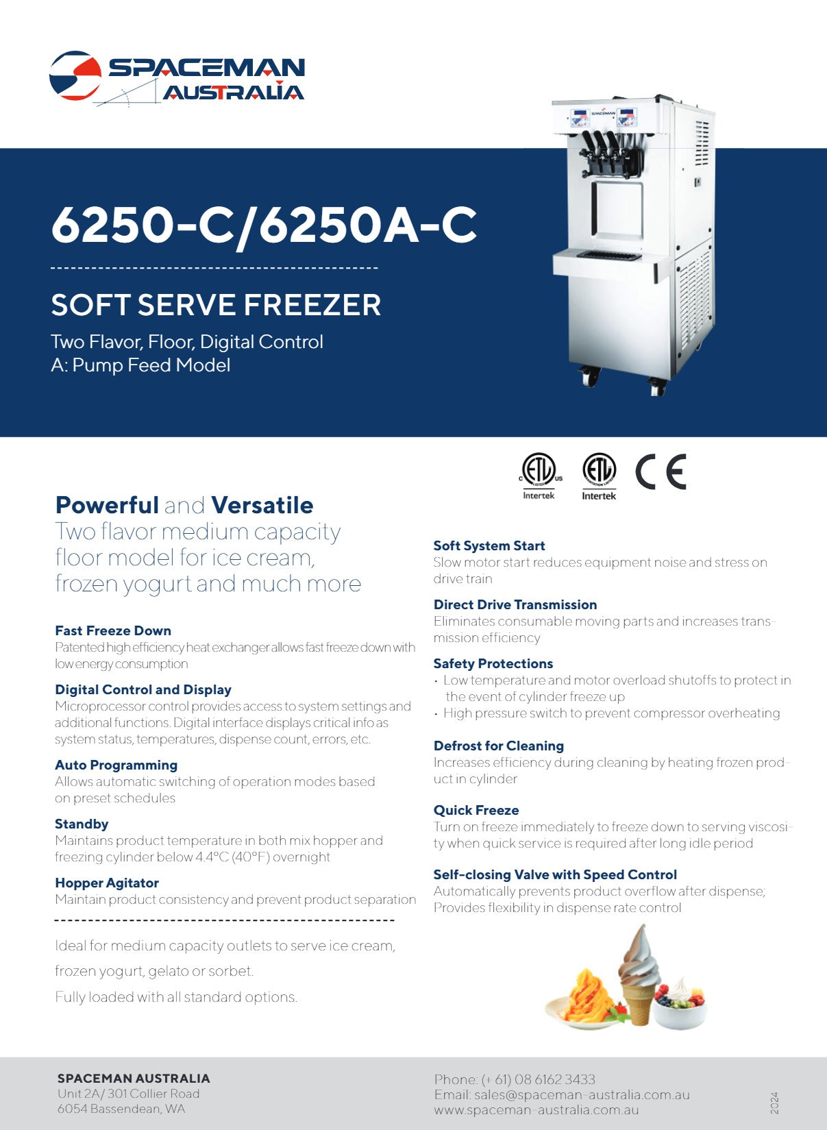 Spaceman 6250-C - Soft Serve & Acai Freezer