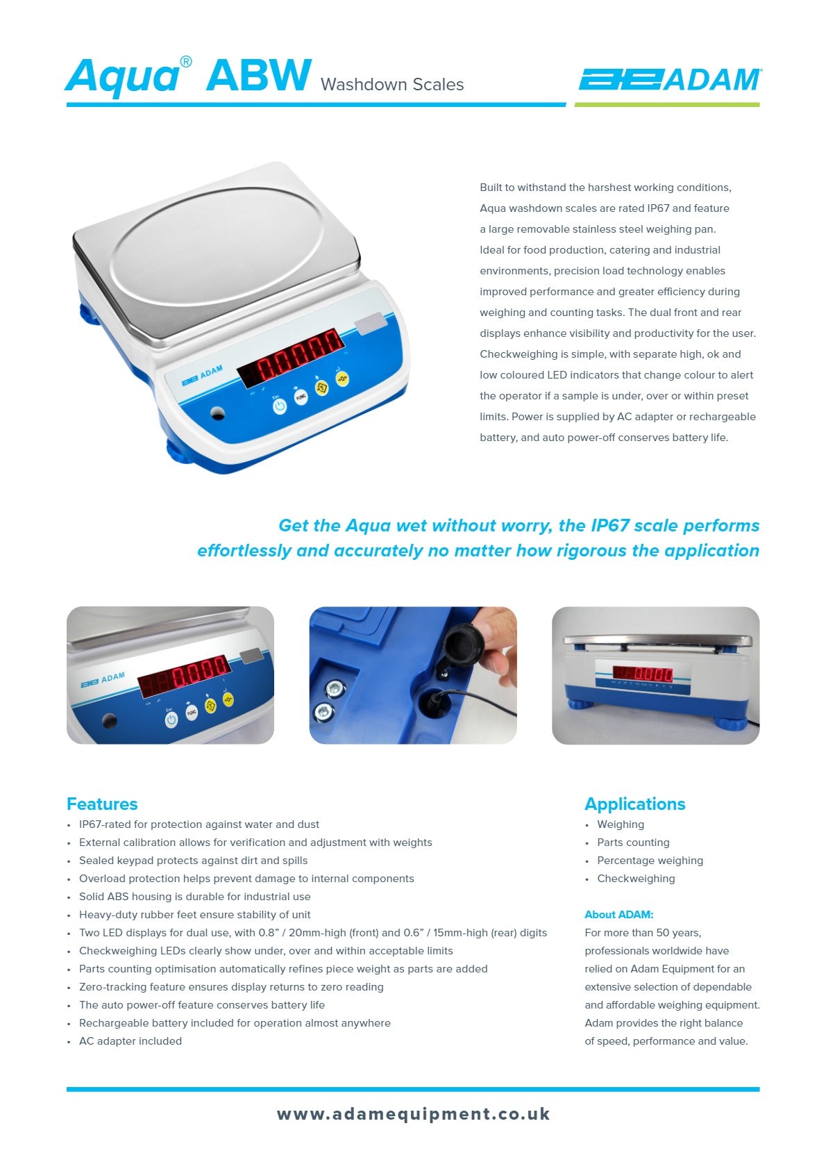 Thumbnail - Adam Equipment Aqua ABW 16 - Washdown Scales