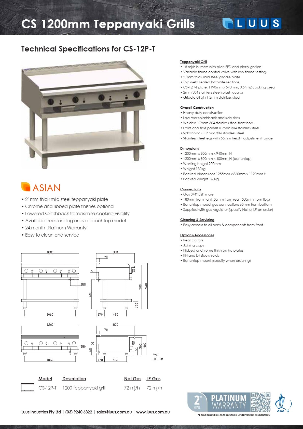 Thumbnail - Luus CS-12P-T - Teppanyaki Grill