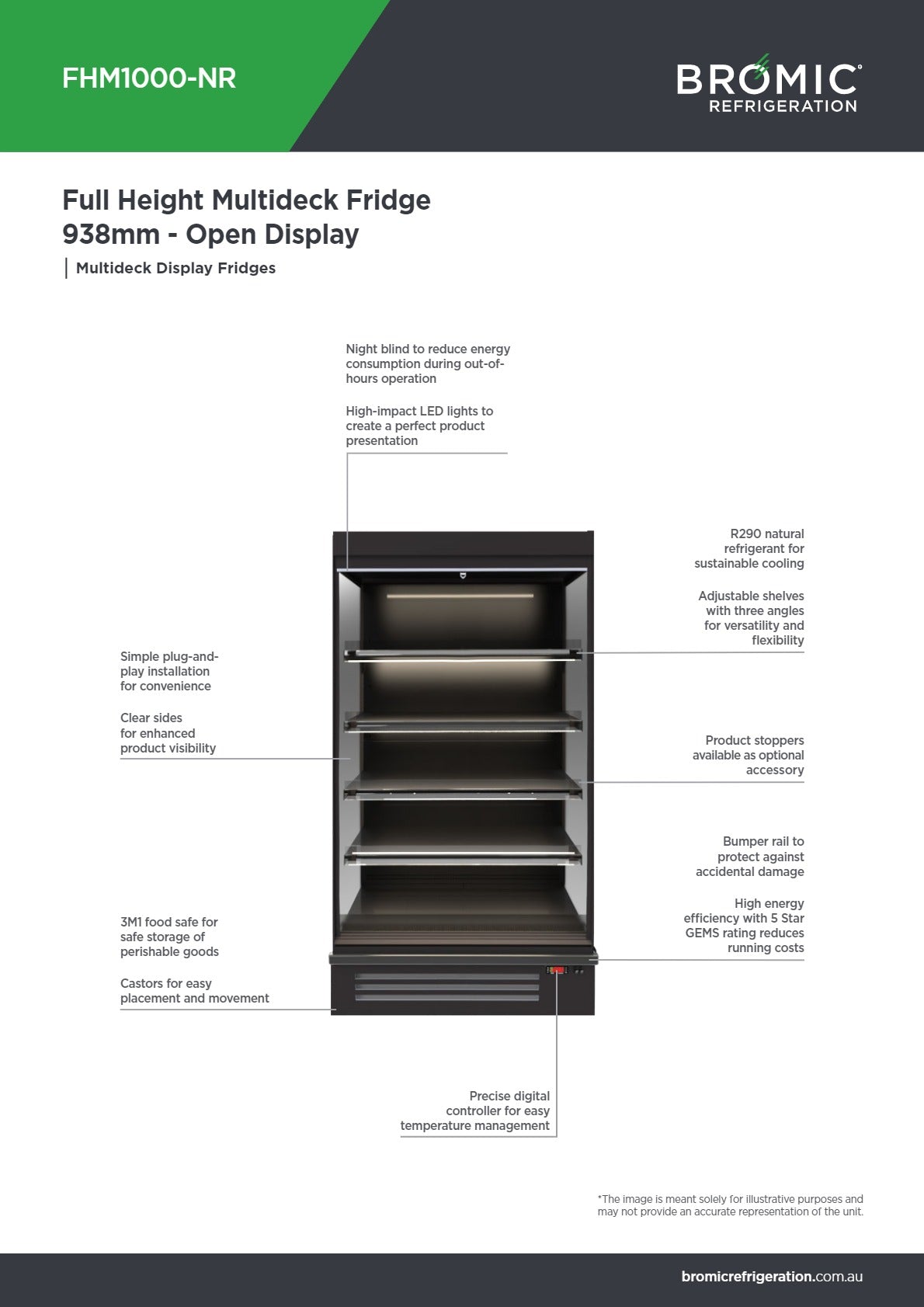 Thumbnail - Bromic FHM1000-NR - Open Multideck Fridge