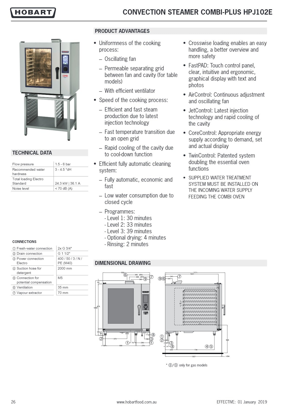 Hobart Combi-Plus HPJ102E - Convection Steamer