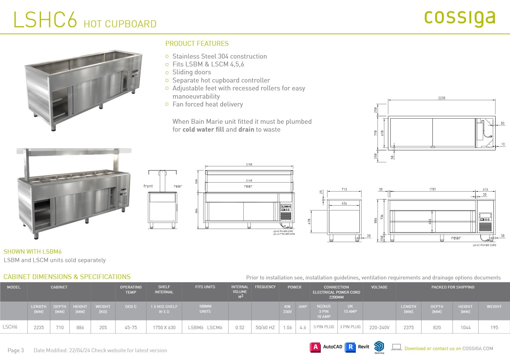 Thumbnail - Cossiga Linear Series LSHC6 - Hot Cupboard