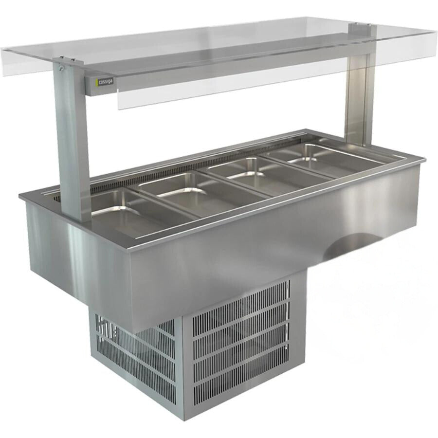 Cossiga Linear Series LSRF5-FS - Drop-In Chilled Well with Full Square Glass Gantry