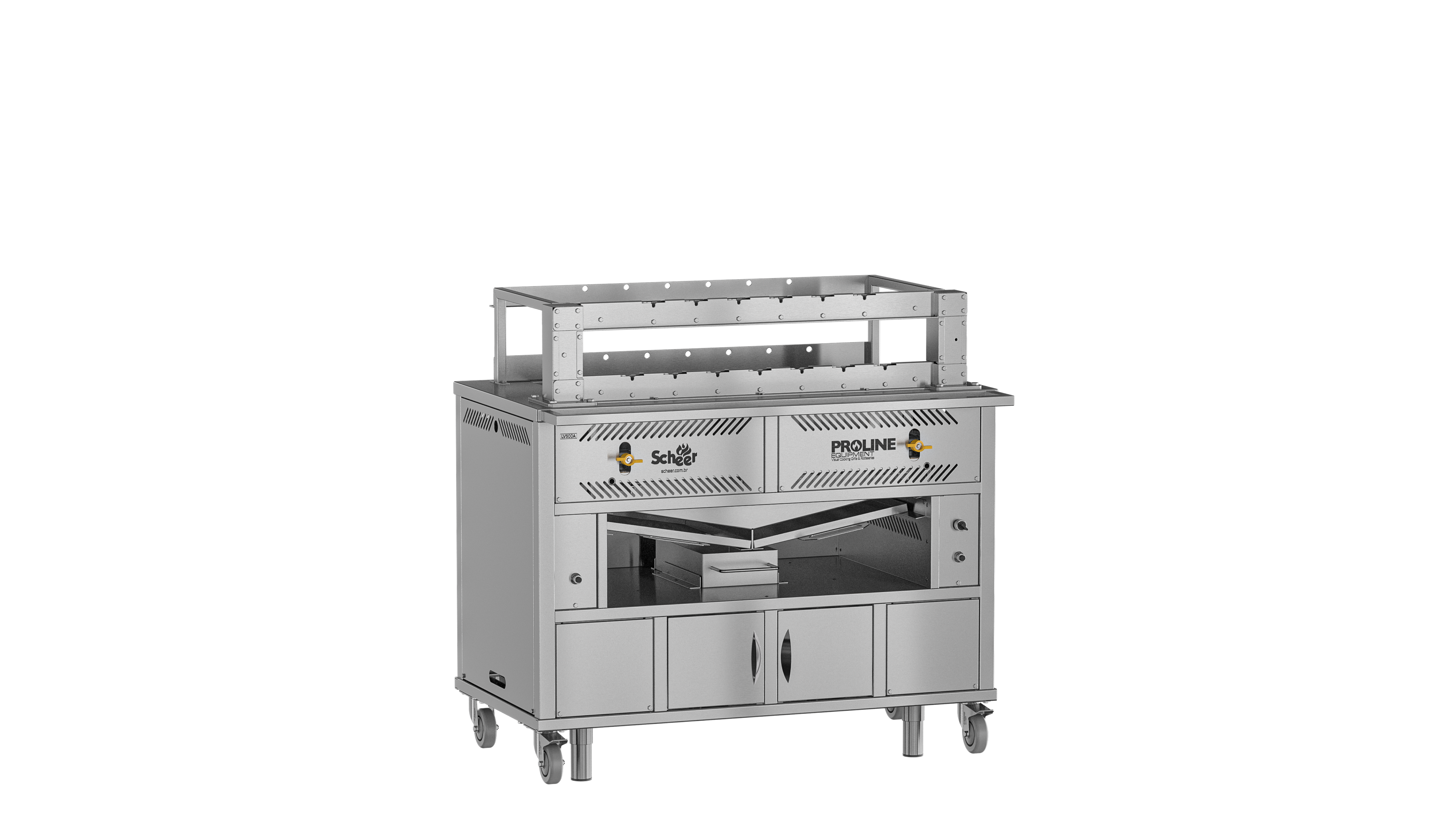 Scheer Proline LV500A - 1500mm Gas Lava Rock Open Rear Rotisserie