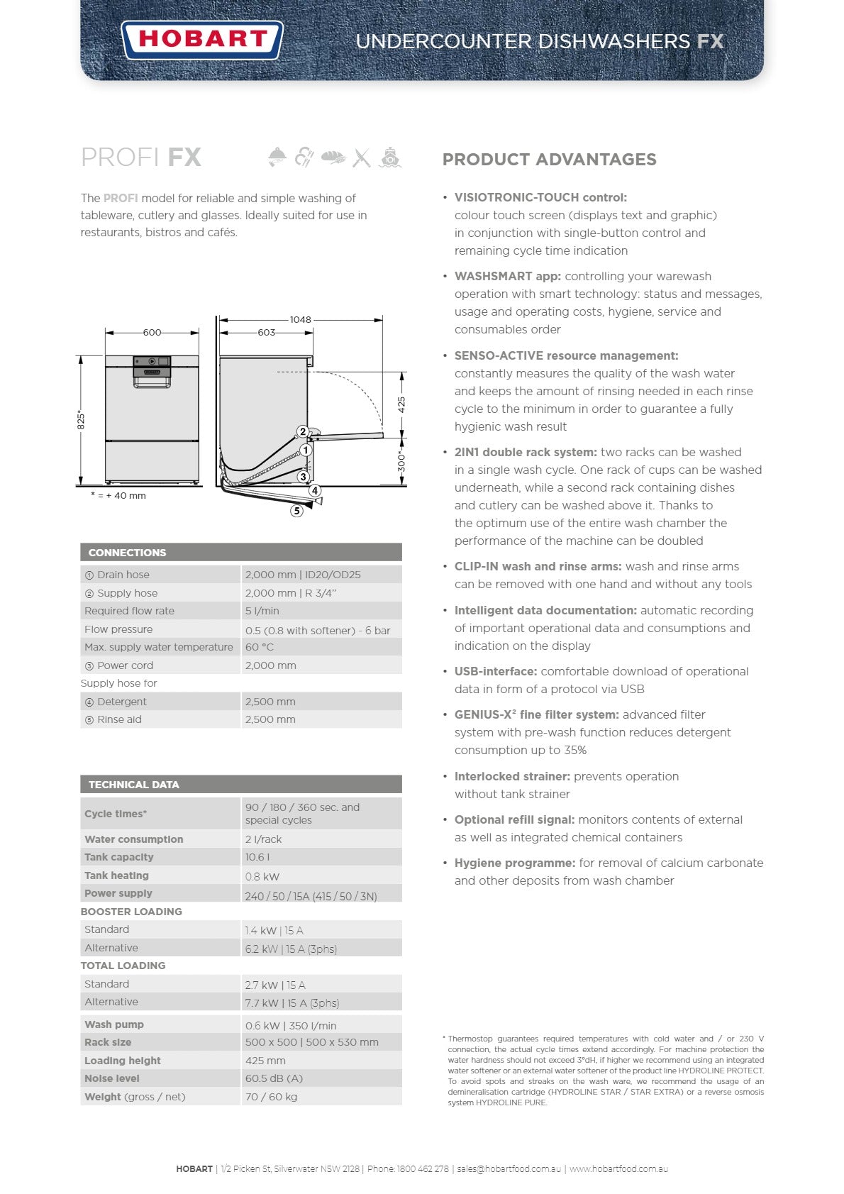 Hobart Profi FX - Undercounter Dishwasher | SilverChef