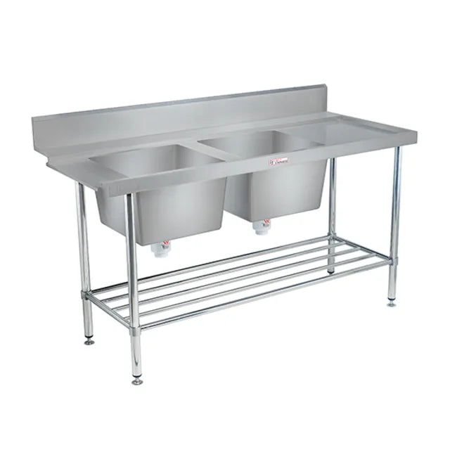 Simply Stainless SS09.1650DBL - Double Sink Dishwasher Inlet Bench