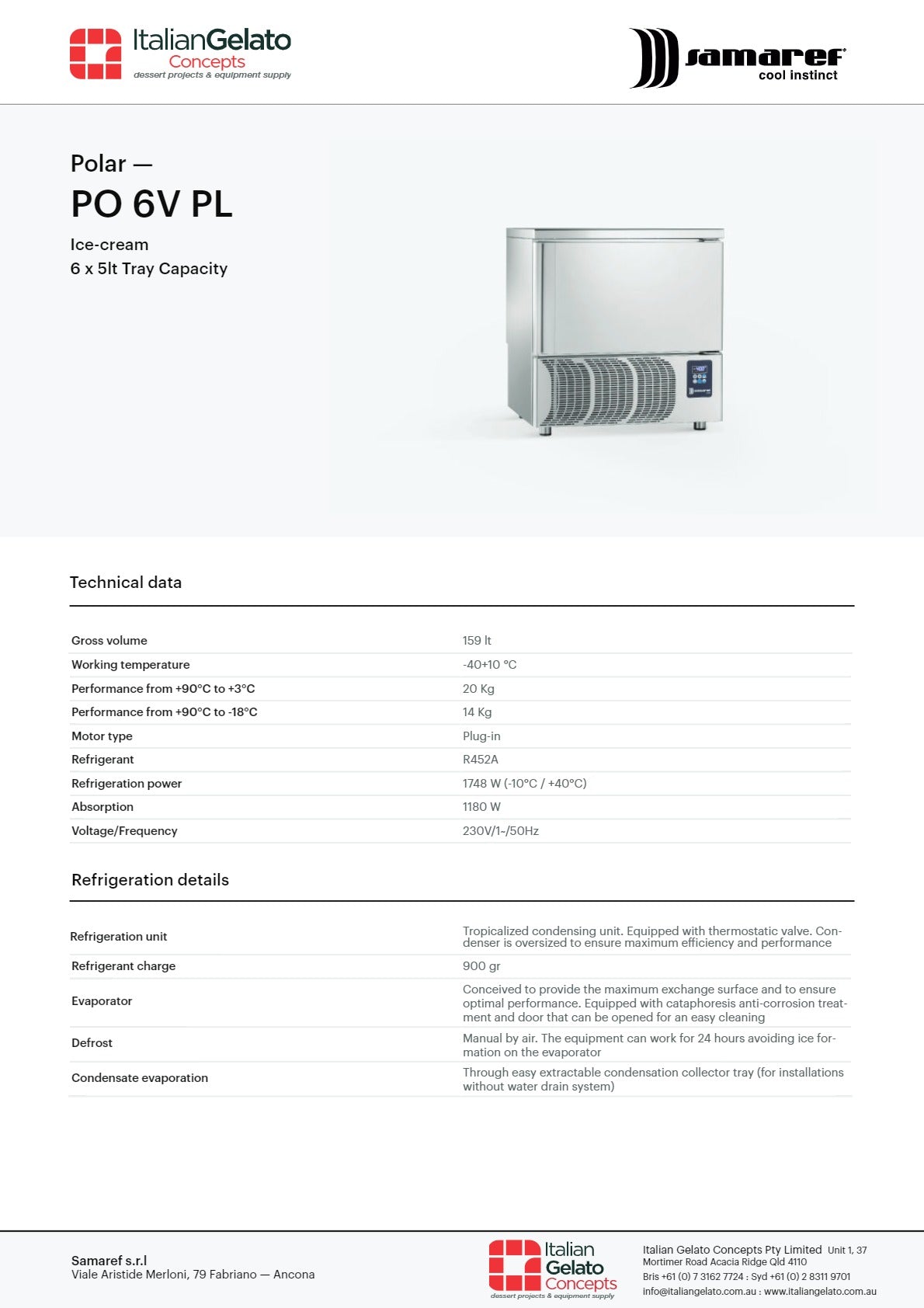 Samaref PO 6V PL - Blast Freezer