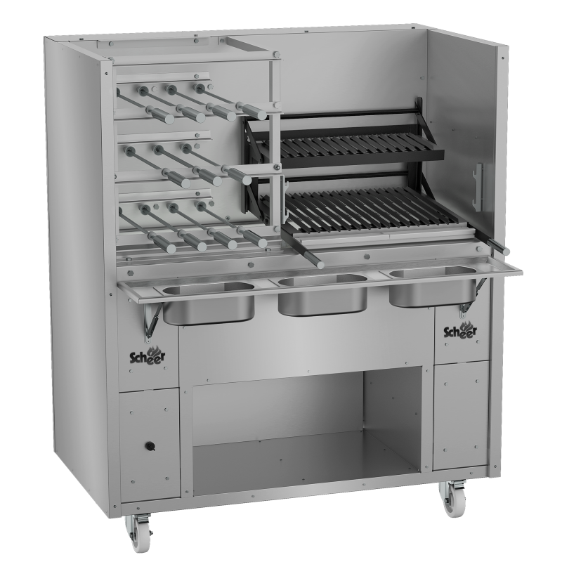 Scheer Proline Super 350 - 1500mm Combination Charcoal Rotisserie & Grill