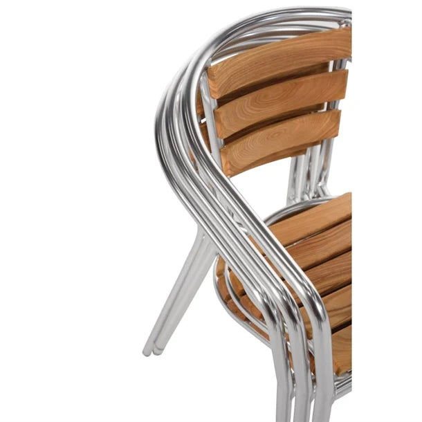 Thumbnail - Bolero U421 - Four Aluminium & Ash Arm Chairs