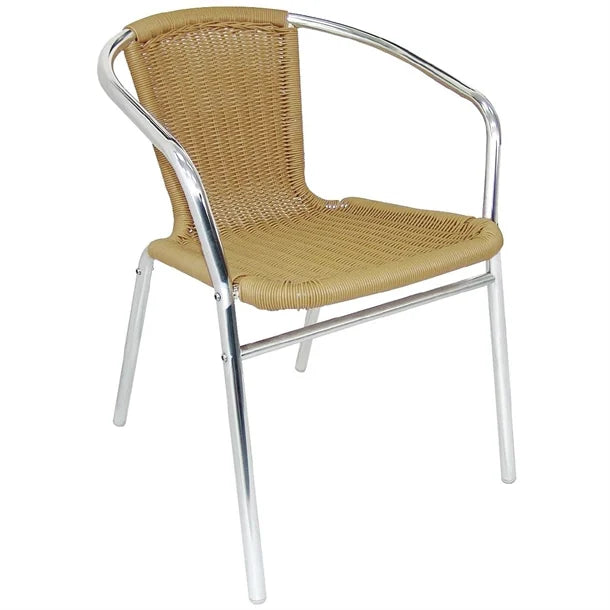 Thumbnail - Bolero U422 - Four Natural Wicker Chairs with Aluminium Frame