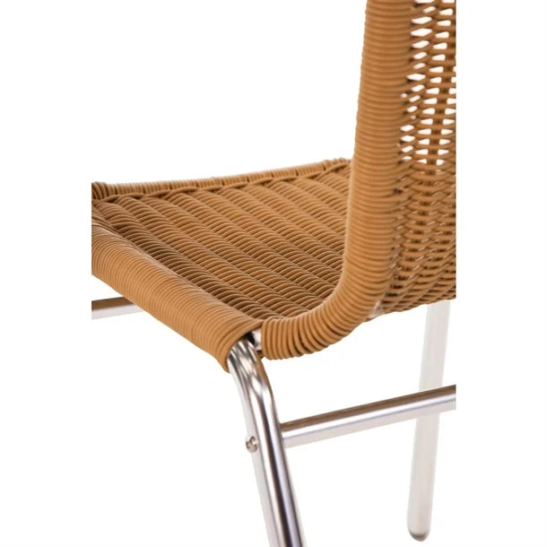 Thumbnail - Bolero U422 - Four Natural Wicker Chairs with Aluminium Frame