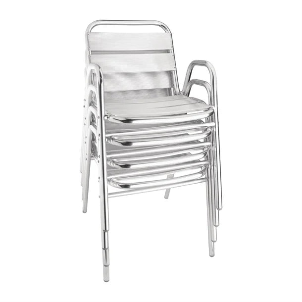 Bolero U501 - Four Stacking Aluminium Chairs