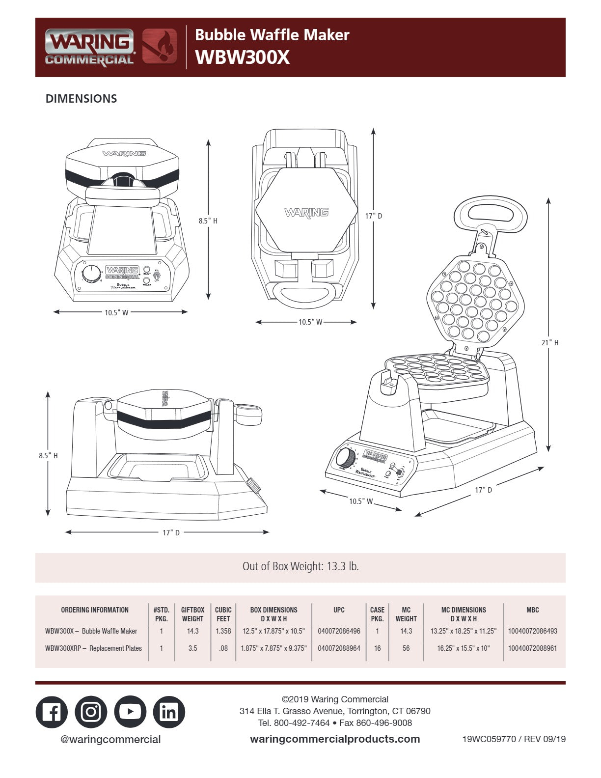 Thumbnail - Waring WBW300 - Bubble Waffle Maker