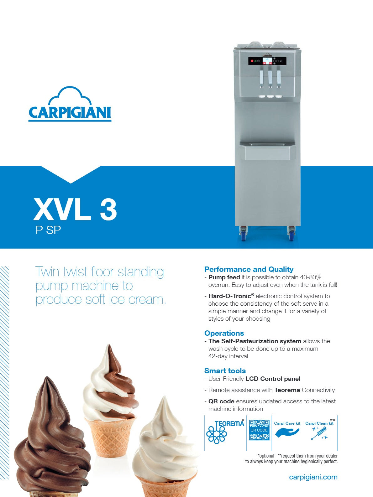 Carpigiani XVL 3 P SP - Floor Standing Twin-Twist Soft Serve & Acai Machine