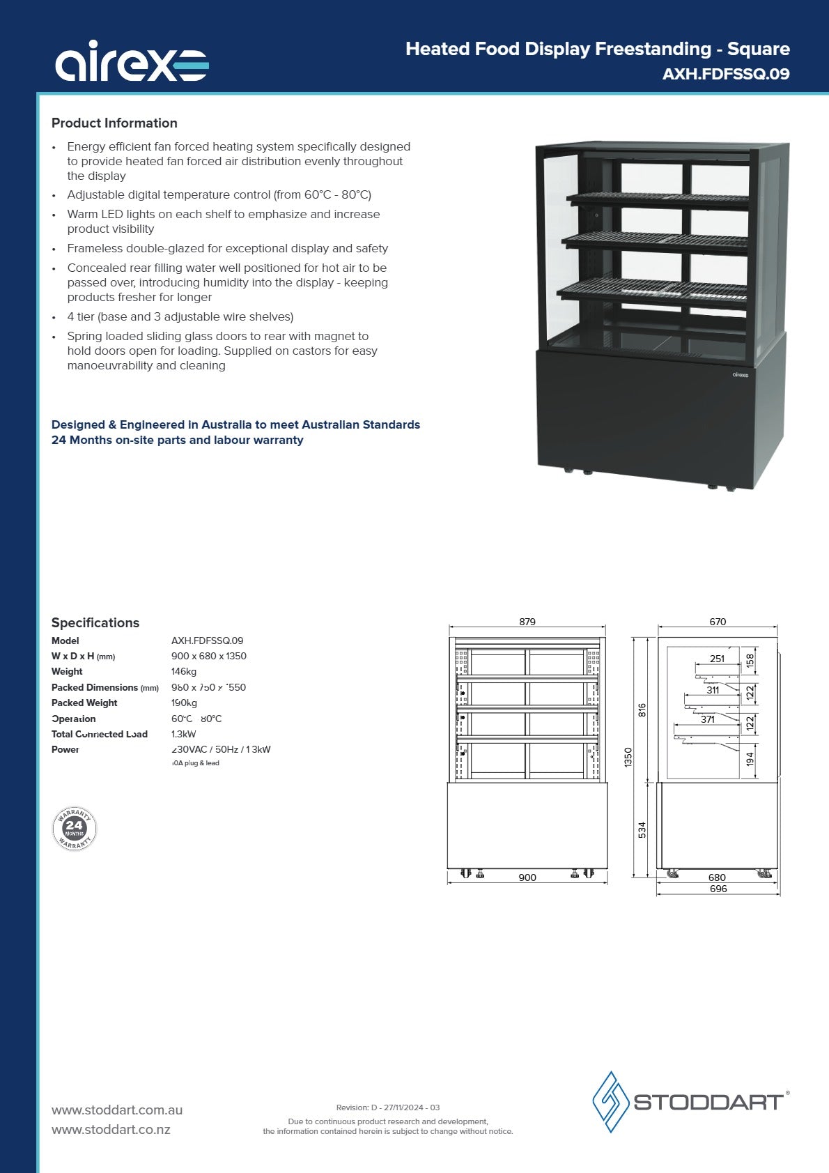 Airex AXH.FDFSSQ.09 - Heated Display